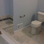 Ann Arbor Michigan grey marble bathroom and bathtub tiles 1