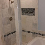 Ann Arbor Michigan grey marble bathroom and bathtub tiles 10