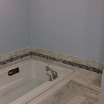 Ann Arbor Michigan grey marble bathroom and bathtub tiles 11