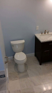 Ann Arbor Michigan grey marble bathroom and bathtub tiles 2