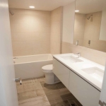 Ann Arbor Michigan grey marble bathroom and bathtub tiles 6