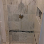 Ann Arbor Michigan grey marble bathroom and bathtub tiles 7