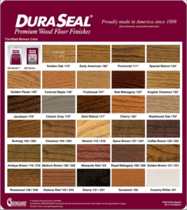 DuraSeal Stain colors