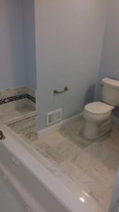 Ann Arbor Michigan Grey Marble Bathroom and Bathtub Tiles