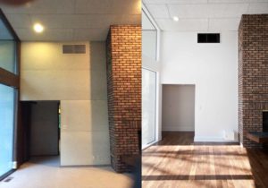 Ann Arbor Hardwood Floor Refinishing Michigan Before and After Project Living Room Flooring