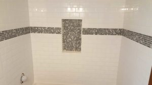 Michigan Bath Tiling Subway Tile with Penny Accent